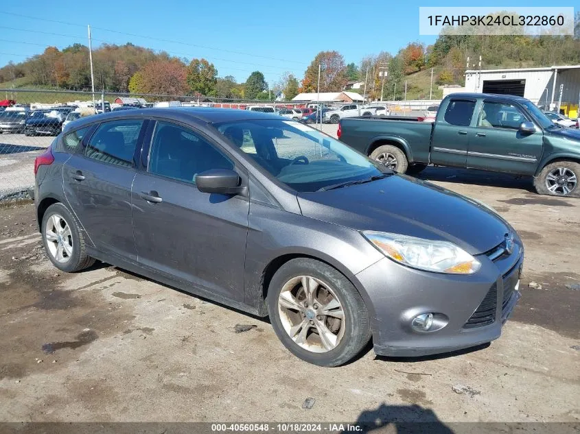 2012 Ford Focus Se VIN: 1FAHP3K24CL322860 Lot: 40560548