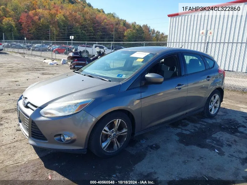 2012 Ford Focus Se VIN: 1FAHP3K24CL322860 Lot: 40560548