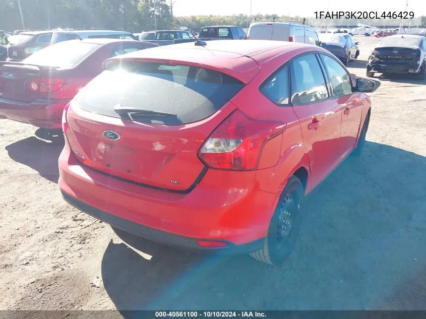 2012 Ford Focus Se VIN: 1FAHP3K20CL446429 Lot: 40561100