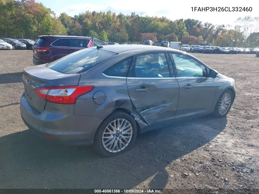 2012 Ford Focus Sel VIN: 1FAHP3H26CL332460 Lot: 40561386