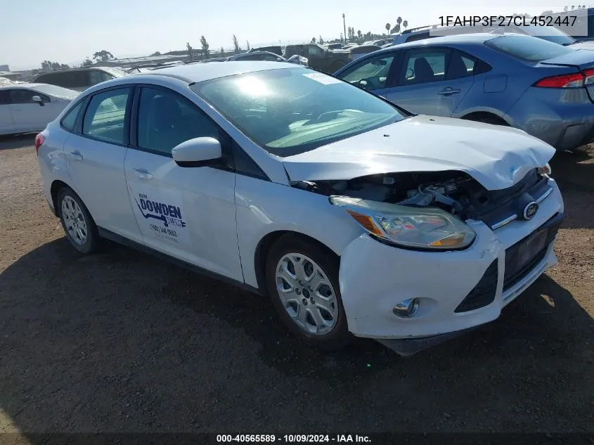 1FAHP3F27CL452447 2012 Ford Focus Se