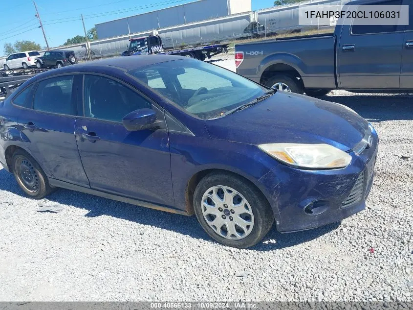 2012 Ford Focus Se VIN: 1FAHP3F20CL106031 Lot: 40566133