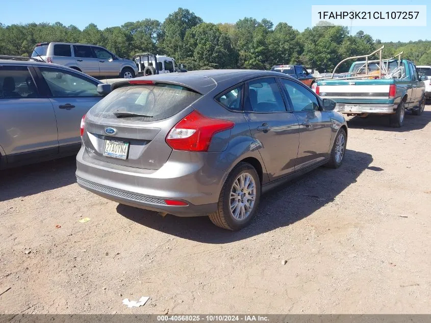 2012 Ford Focus Se VIN: 1FAHP3K21CL107257 Lot: 40568025