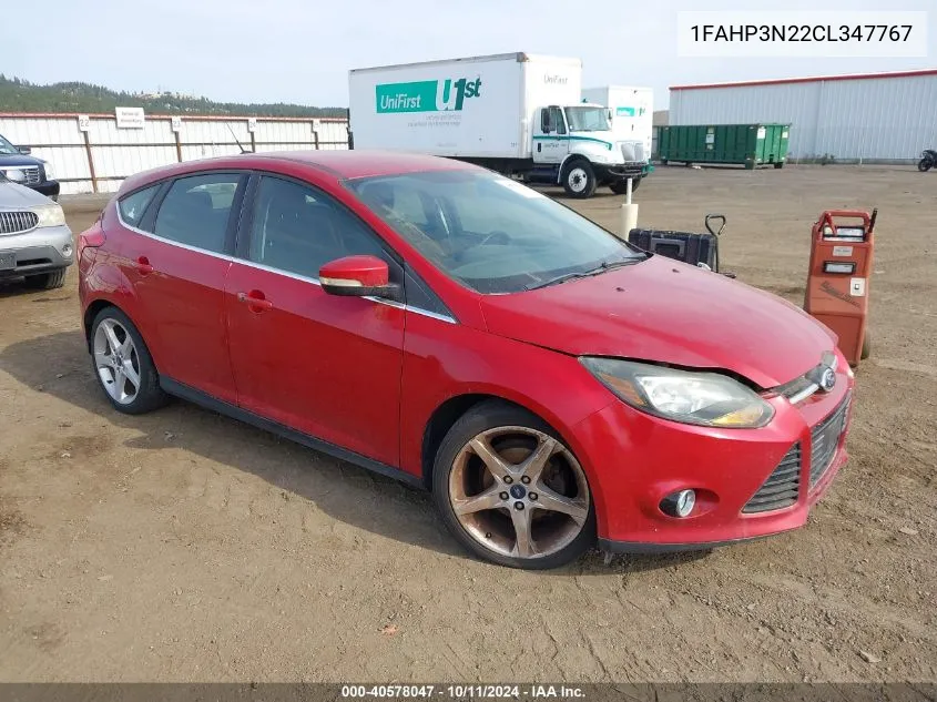 2012 Ford Focus Titanium VIN: 1FAHP3N22CL347767 Lot: 40578047