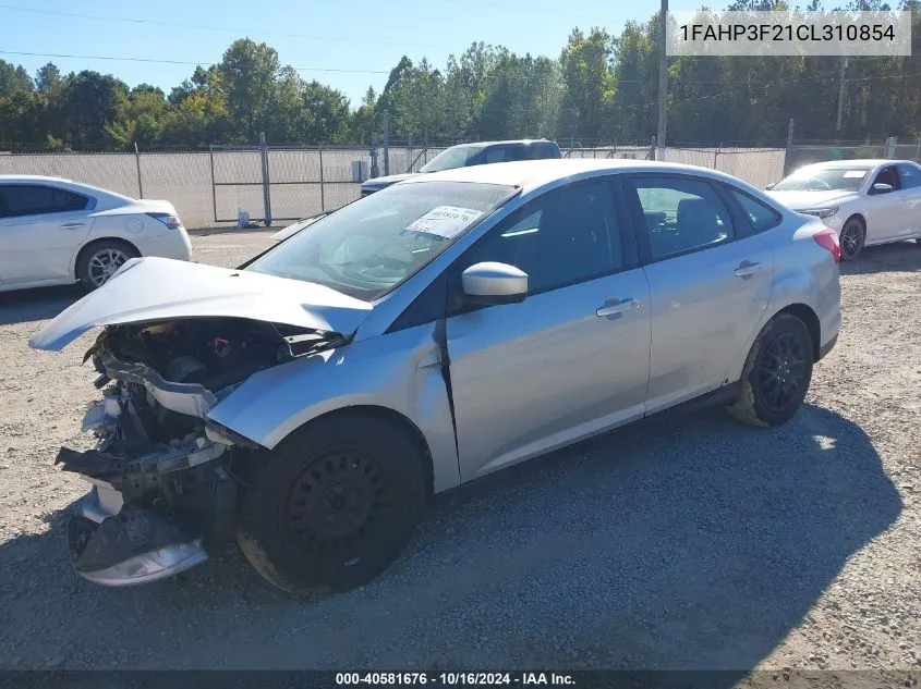 2012 Ford Focus Se VIN: 1FAHP3F21CL310854 Lot: 40581676