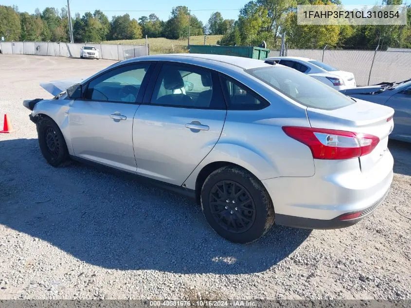 2012 Ford Focus Se VIN: 1FAHP3F21CL310854 Lot: 40581676