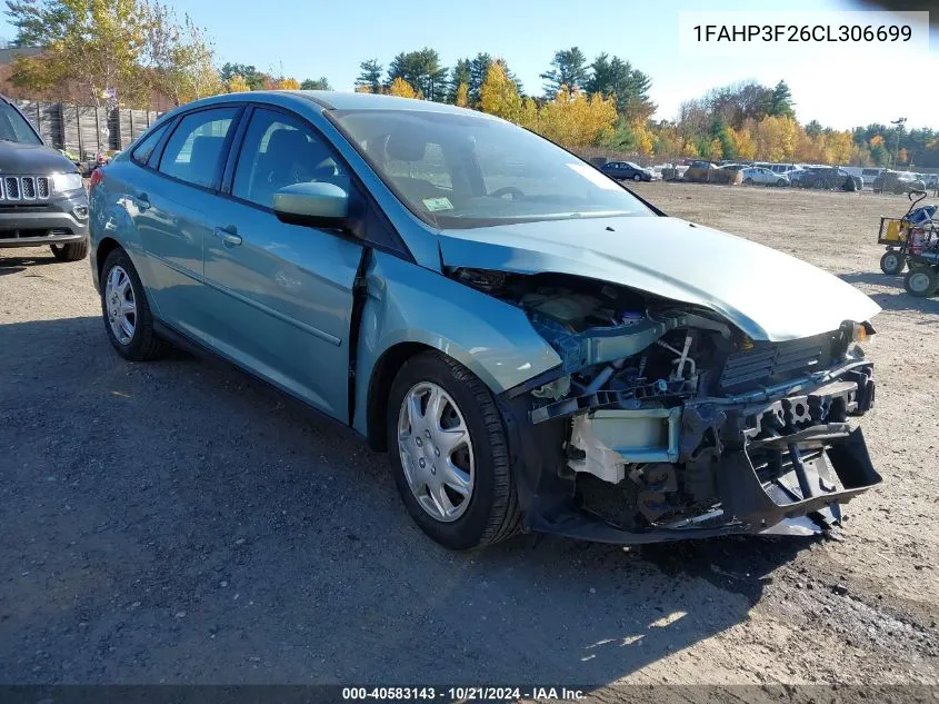 2012 Ford Focus Se VIN: 1FAHP3F26CL306699 Lot: 40583143