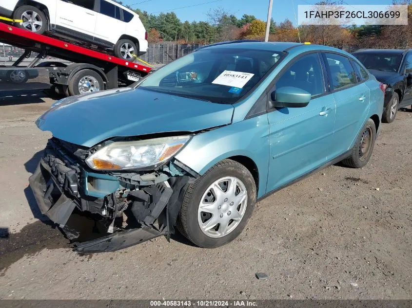 2012 Ford Focus Se VIN: 1FAHP3F26CL306699 Lot: 40583143