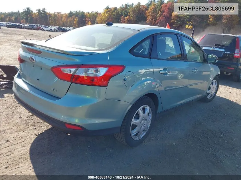 2012 Ford Focus Se VIN: 1FAHP3F26CL306699 Lot: 40583143