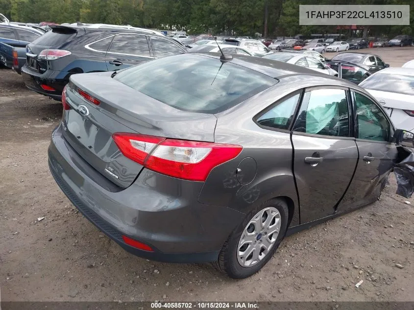 2012 Ford Focus Se VIN: 1FAHP3F22CL413510 Lot: 40585702