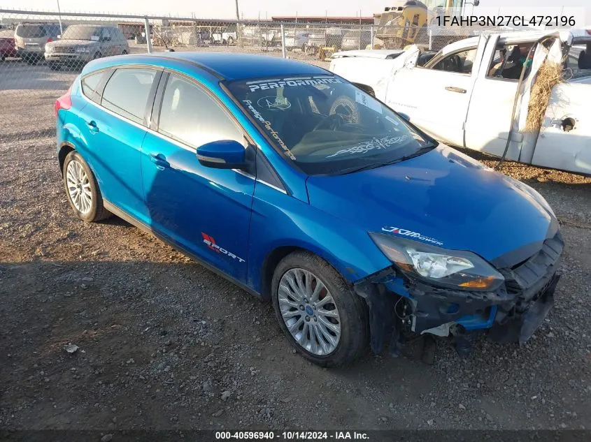 2012 Ford Focus Titanium VIN: 1FAHP3N27CL472196 Lot: 40596940