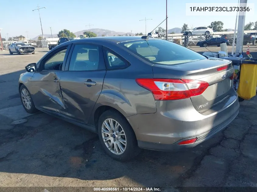 2012 Ford Focus Se VIN: 1FAHP3F23CL373356 Lot: 40598561