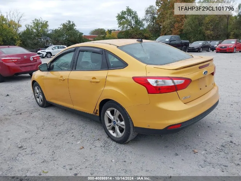 2012 Ford Focus Se VIN: 1FAHP3F29CL101796 Lot: 40598914