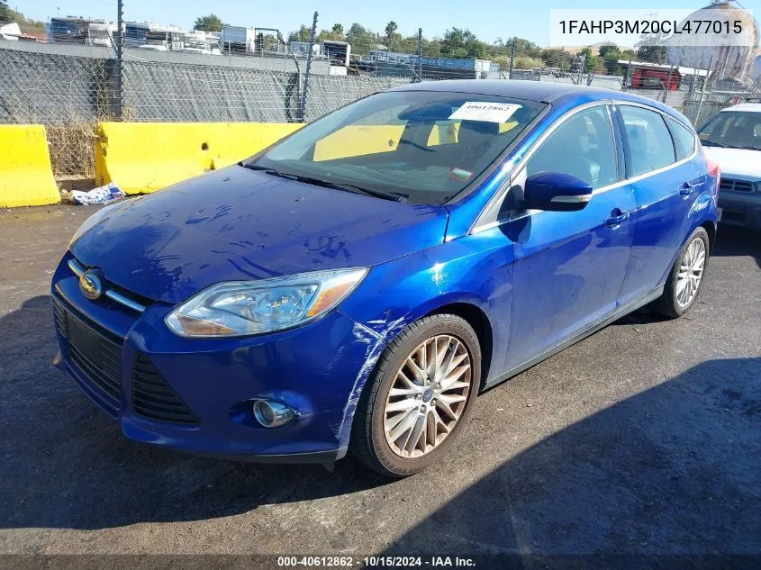 2012 Ford Focus Sel VIN: 1FAHP3M20CL477015 Lot: 40612862