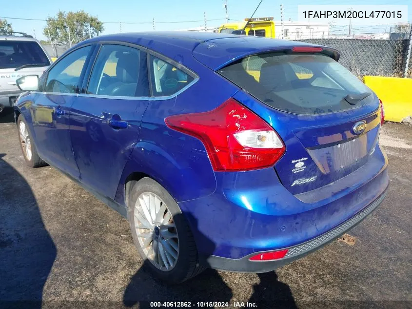 2012 Ford Focus Sel VIN: 1FAHP3M20CL477015 Lot: 40612862