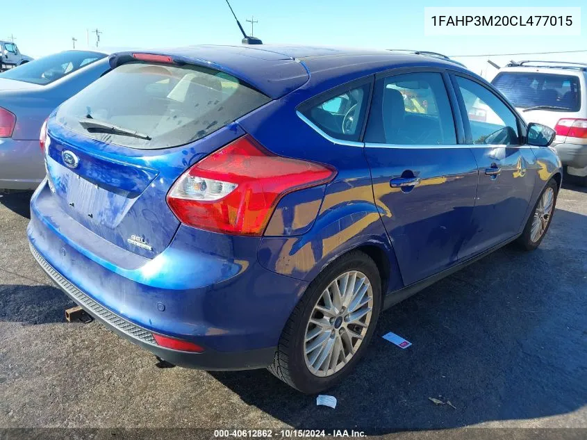 2012 Ford Focus Sel VIN: 1FAHP3M20CL477015 Lot: 40612862