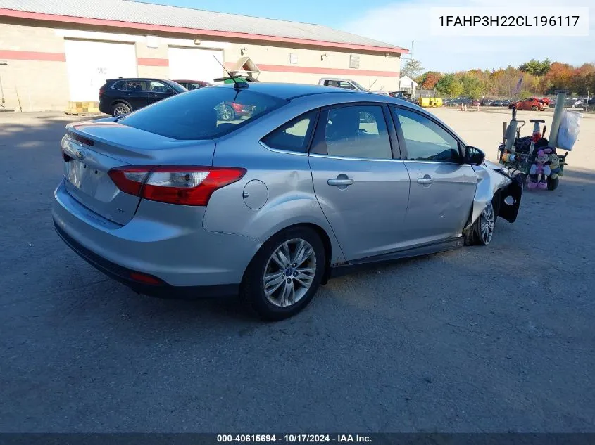 2012 Ford Focus Sel VIN: 1FAHP3H22CL196117 Lot: 40615694