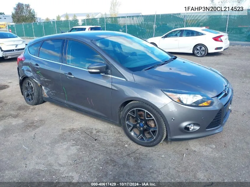 2012 Ford Focus Titanium VIN: 1FAHP3N20CL214523 Lot: 40617429