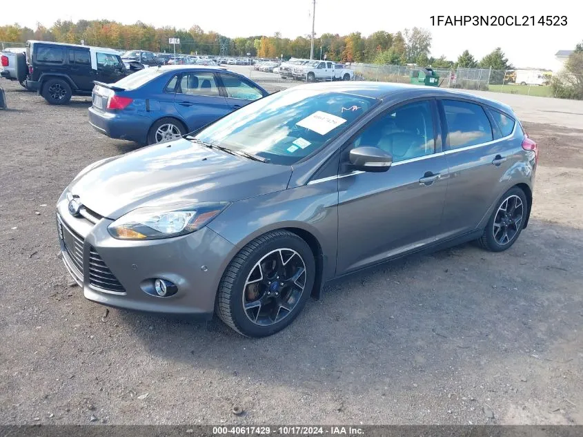 2012 Ford Focus Titanium VIN: 1FAHP3N20CL214523 Lot: 40617429