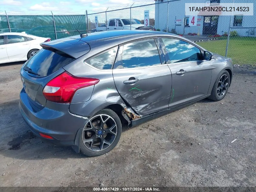 2012 Ford Focus Titanium VIN: 1FAHP3N20CL214523 Lot: 40617429