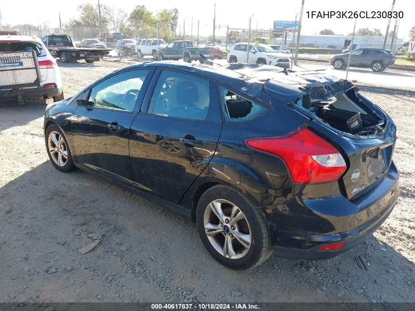 2012 Ford Focus Se VIN: 1FAHP3K26CL230830 Lot: 40617837