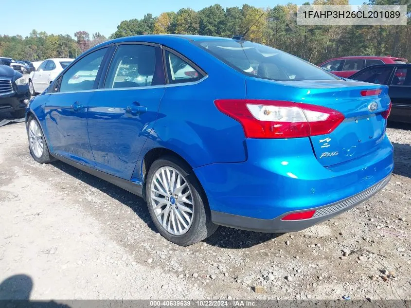 2012 Ford Focus Sel VIN: 1FAHP3H26CL201089 Lot: 40639639