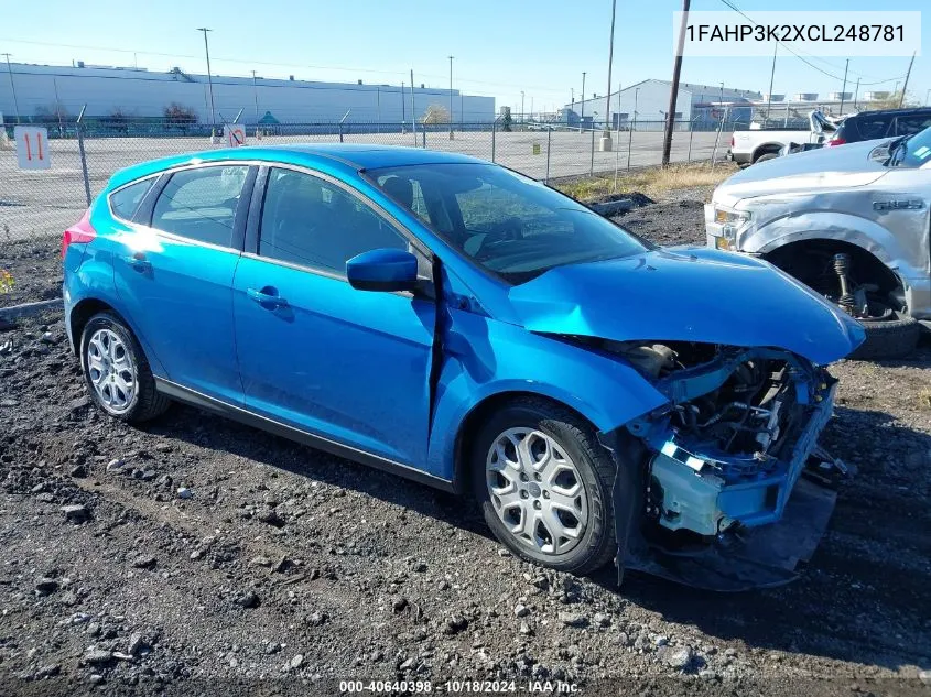 2012 Ford Focus Se VIN: 1FAHP3K2XCL248781 Lot: 40640398