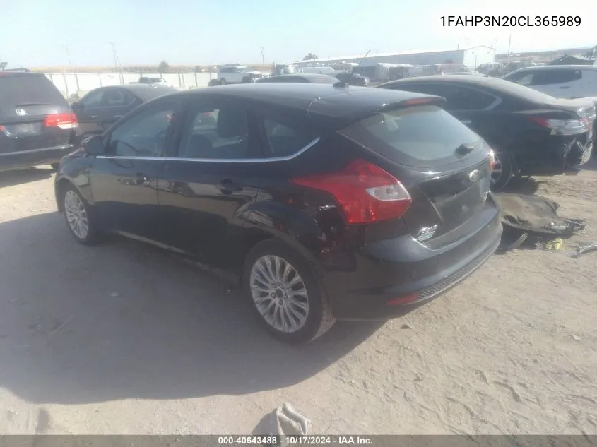 2012 Ford Focus Titanium VIN: 1FAHP3N20CL365989 Lot: 40643488