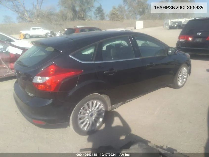 2012 Ford Focus Titanium VIN: 1FAHP3N20CL365989 Lot: 40643488