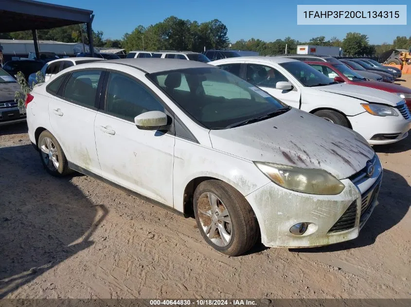 2012 Ford Focus Se VIN: 1FAHP3F20CL134315 Lot: 40644830