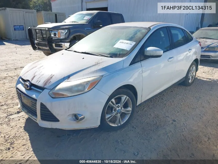 2012 Ford Focus Se VIN: 1FAHP3F20CL134315 Lot: 40644830