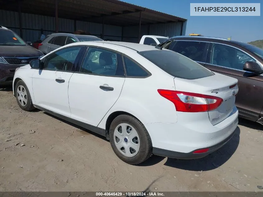 2012 Ford Focus S VIN: 1FAHP3E29CL313244 Lot: 40645429