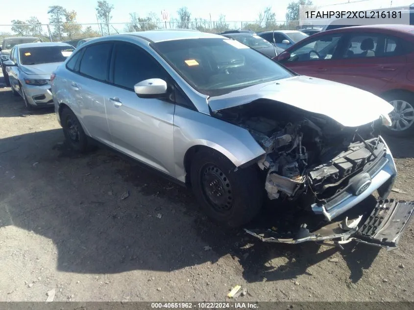 2012 Ford Focus Se VIN: 1FAHP3F2XCL216181 Lot: 40651962