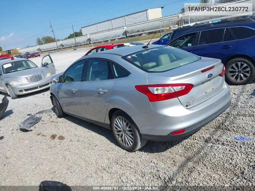 2012 Ford Focus Sel VIN: 1FAHP3H28CL230772 Lot: 40656751