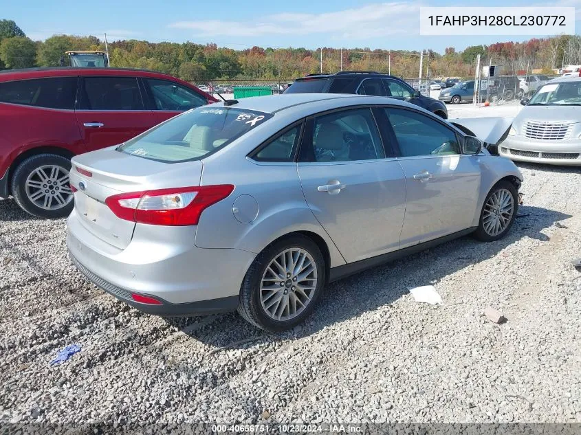 2012 Ford Focus Sel VIN: 1FAHP3H28CL230772 Lot: 40656751