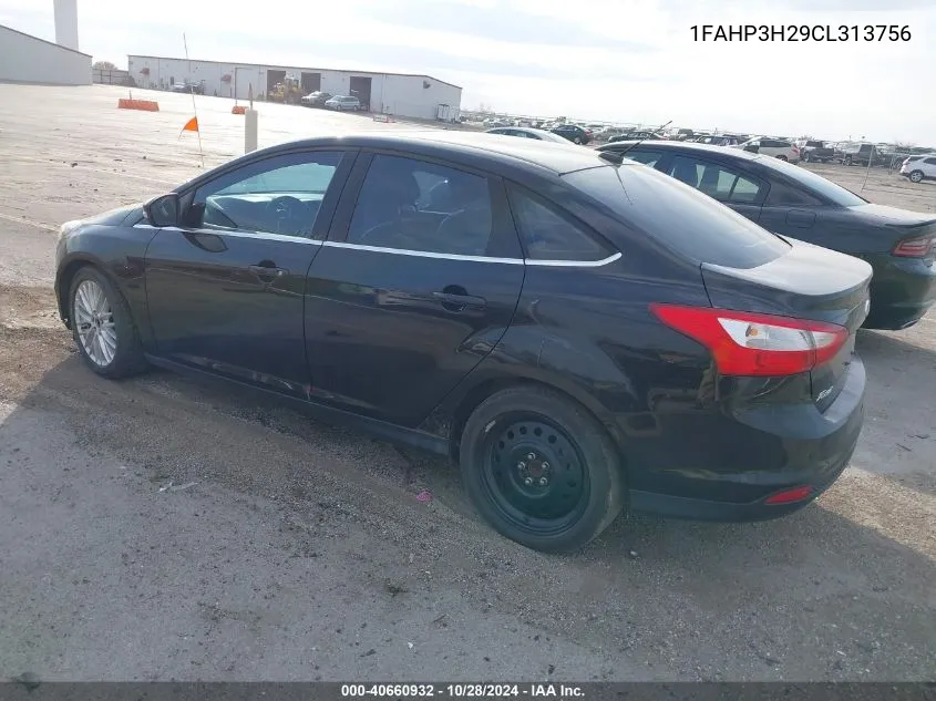 2012 Ford Focus Sel VIN: 1FAHP3H29CL313756 Lot: 40660932