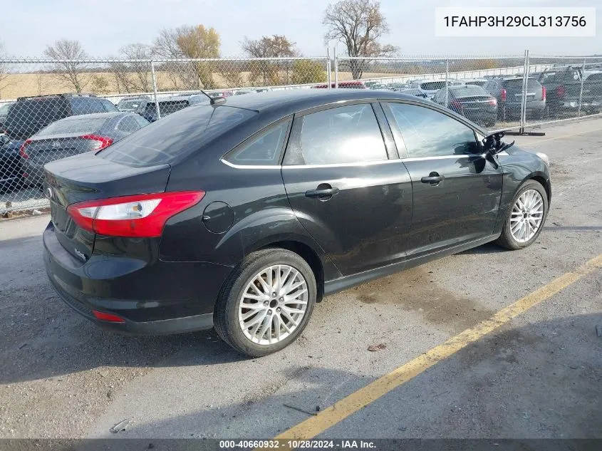 2012 Ford Focus Sel VIN: 1FAHP3H29CL313756 Lot: 40660932