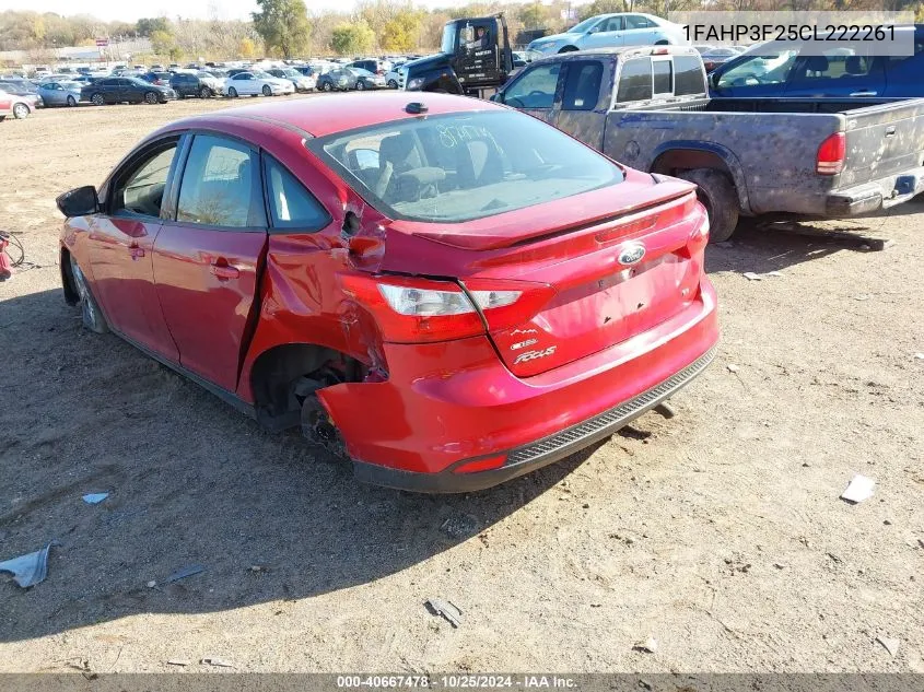 2012 Ford Focus Se VIN: 1FAHP3F25CL222261 Lot: 40667478