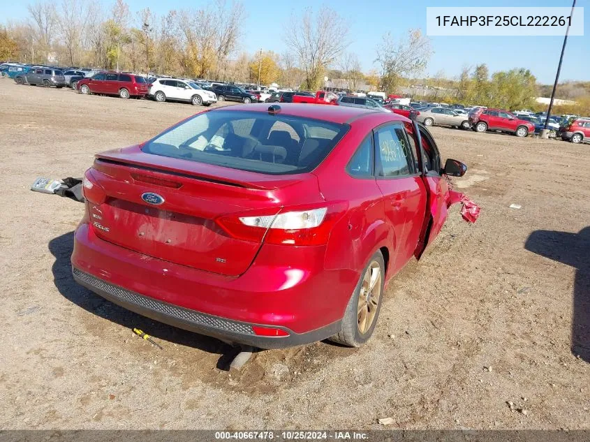 2012 Ford Focus Se VIN: 1FAHP3F25CL222261 Lot: 40667478