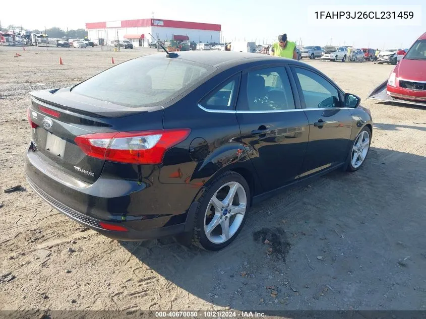 2012 Ford Focus Titanium VIN: 1FAHP3J26CL231459 Lot: 40670050