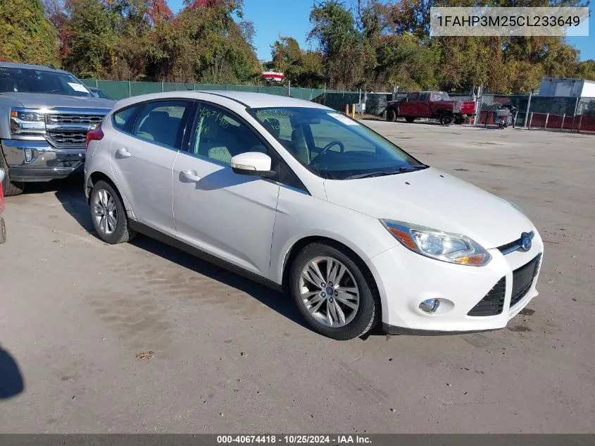 2012 Ford Focus Sel VIN: 1FAHP3M25CL233649 Lot: 40674418