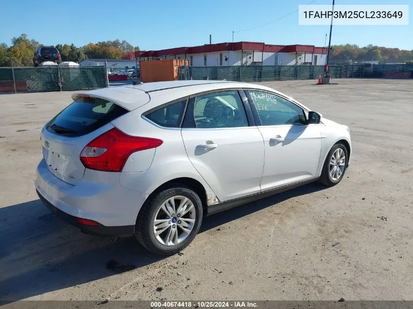 2012 Ford Focus Sel VIN: 1FAHP3M25CL233649 Lot: 40674418