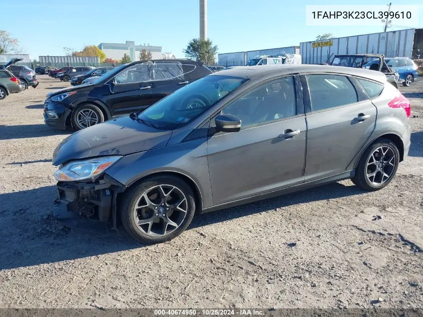 2012 Ford Focus Se VIN: 1FAHP3K23CL399610 Lot: 40674950