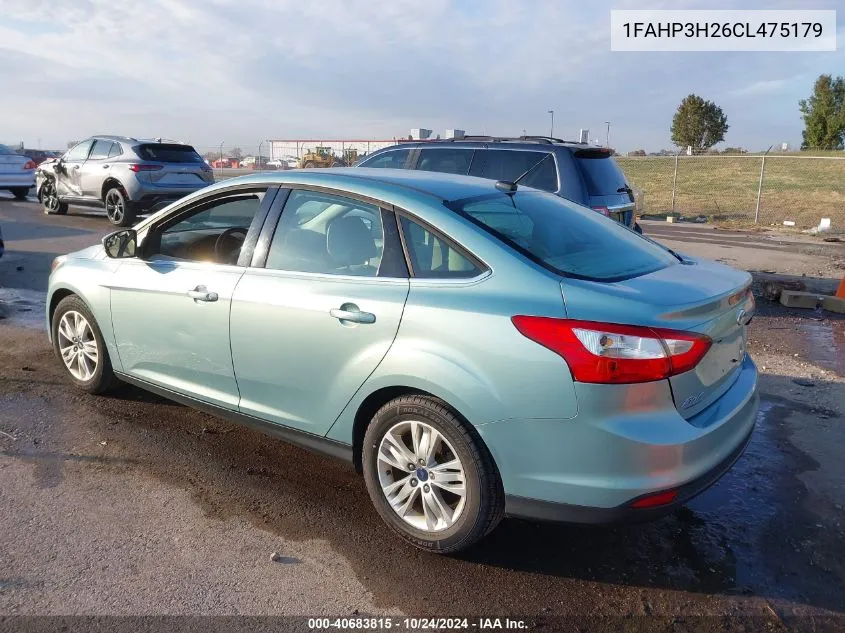 2012 Ford Focus Sel VIN: 1FAHP3H26CL475179 Lot: 40683815