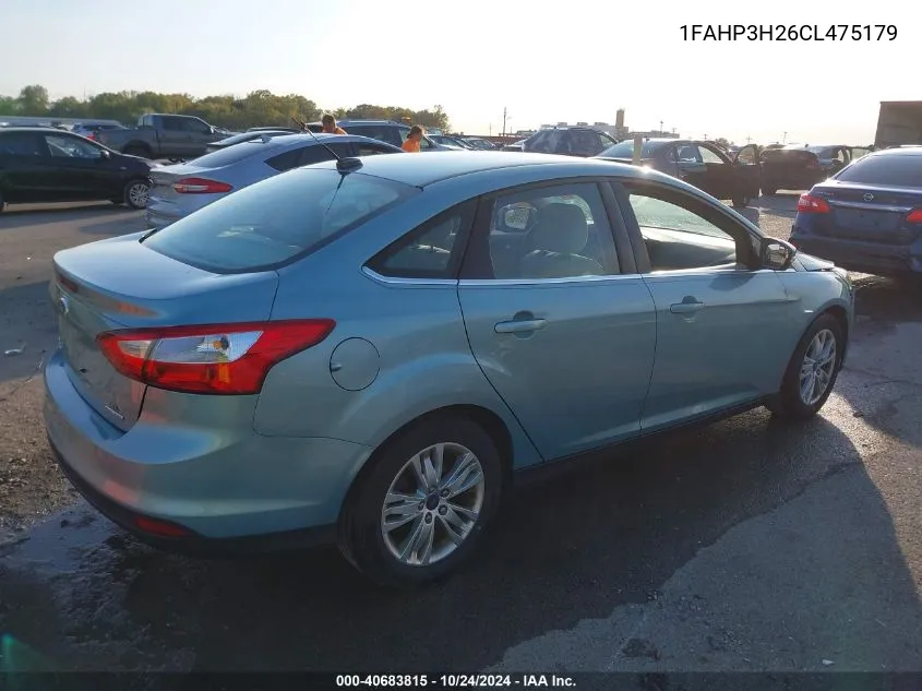 2012 Ford Focus Sel VIN: 1FAHP3H26CL475179 Lot: 40683815