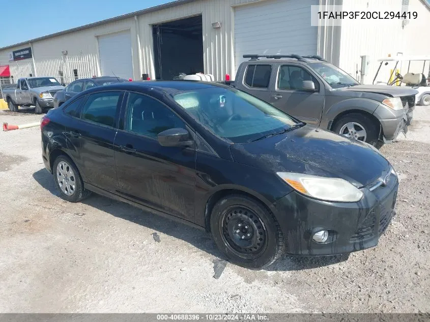 2012 Ford Focus Se VIN: 1FAHP3F20CL294419 Lot: 40688396