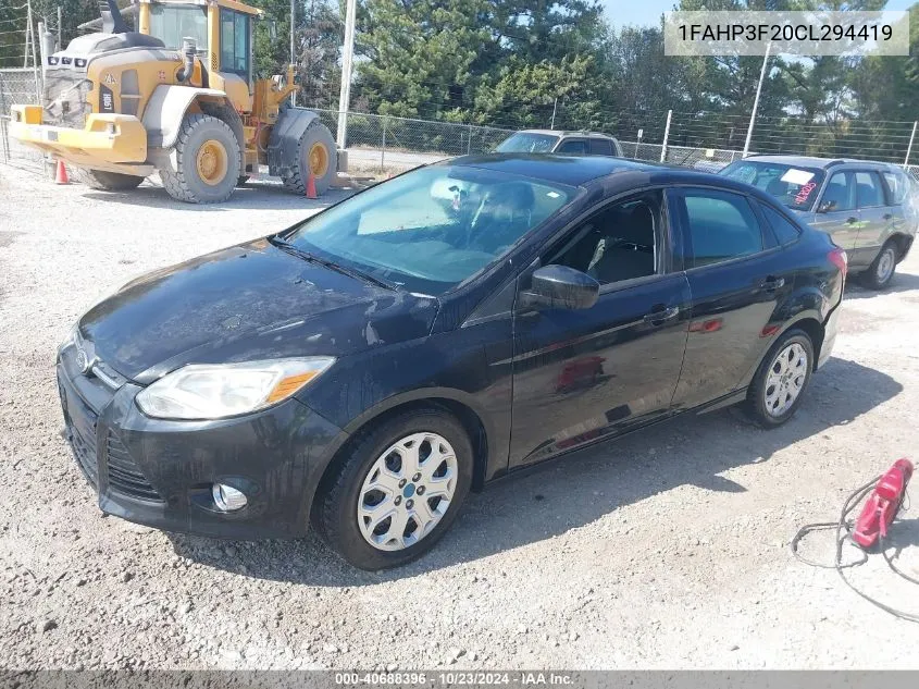 2012 Ford Focus Se VIN: 1FAHP3F20CL294419 Lot: 40688396