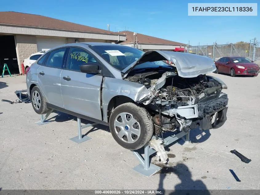 2012 Ford Focus S VIN: 1FAHP3E23CL118336 Lot: 40690026