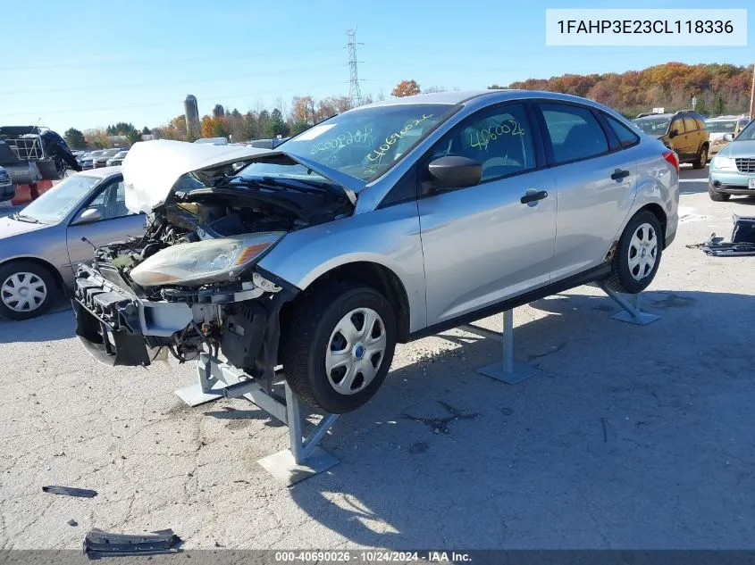 2012 Ford Focus S VIN: 1FAHP3E23CL118336 Lot: 40690026