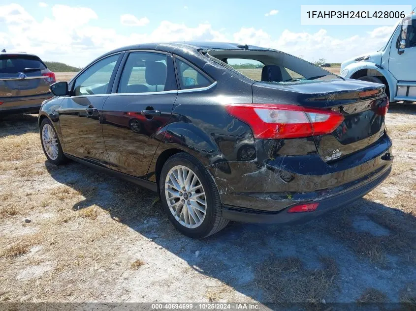 2012 Ford Focus Sel VIN: 1FAHP3H24CL428006 Lot: 40694699